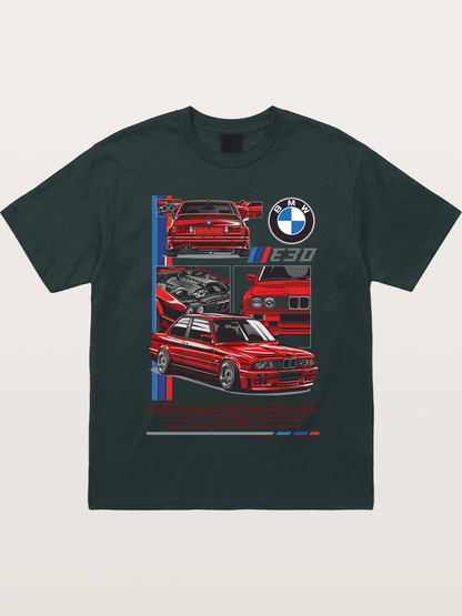 BMW E30 Multi Angle Collage Gildan T-shirt