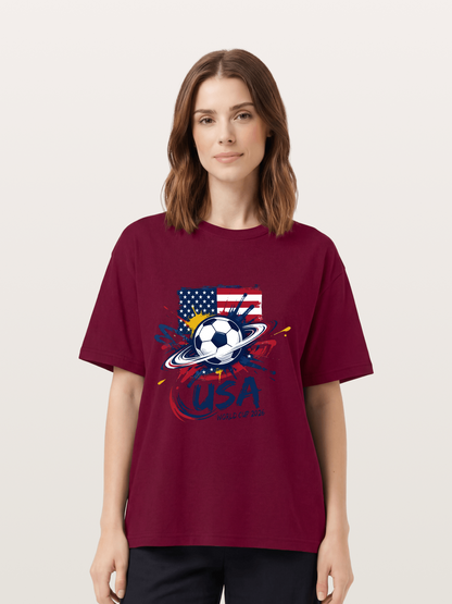 American Flag Splatter Soccer 2026 Gildan T-shirt
