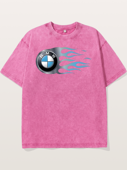 BMW Roundel With Blue Flame Washed T-shirt