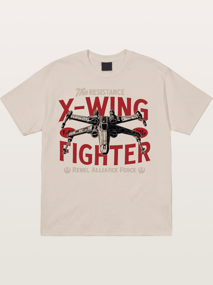 Resistance X-Wing Fighter Retro Design Cotton T-shirt