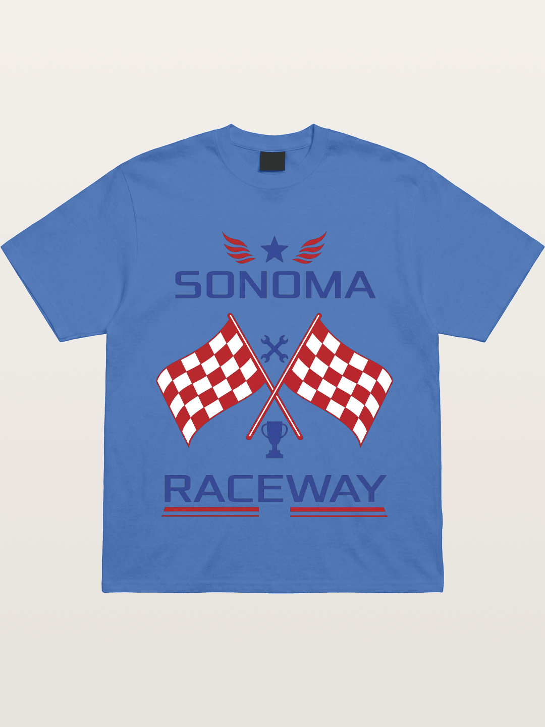 Sonoma Raceway Checkered Flag Crest Gildan T-shirt