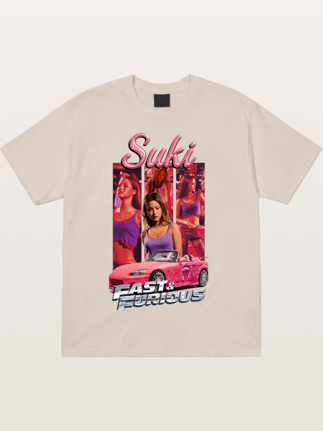 Fast & Furious Pink Crew Cotton T-shirt
