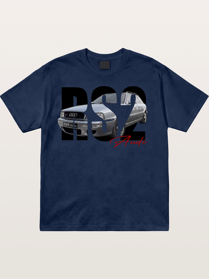 Audi RS2 Car Silhouette Cotton T-shirt