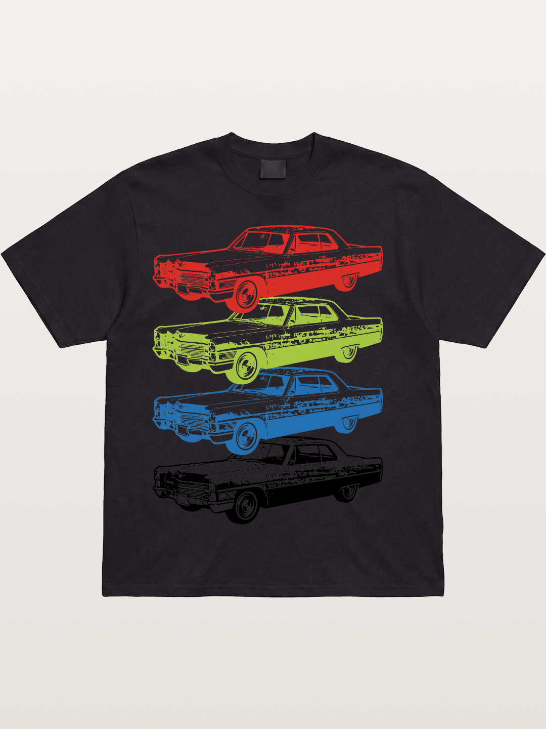 Classic Car Evolution Print Cotton T-shirt