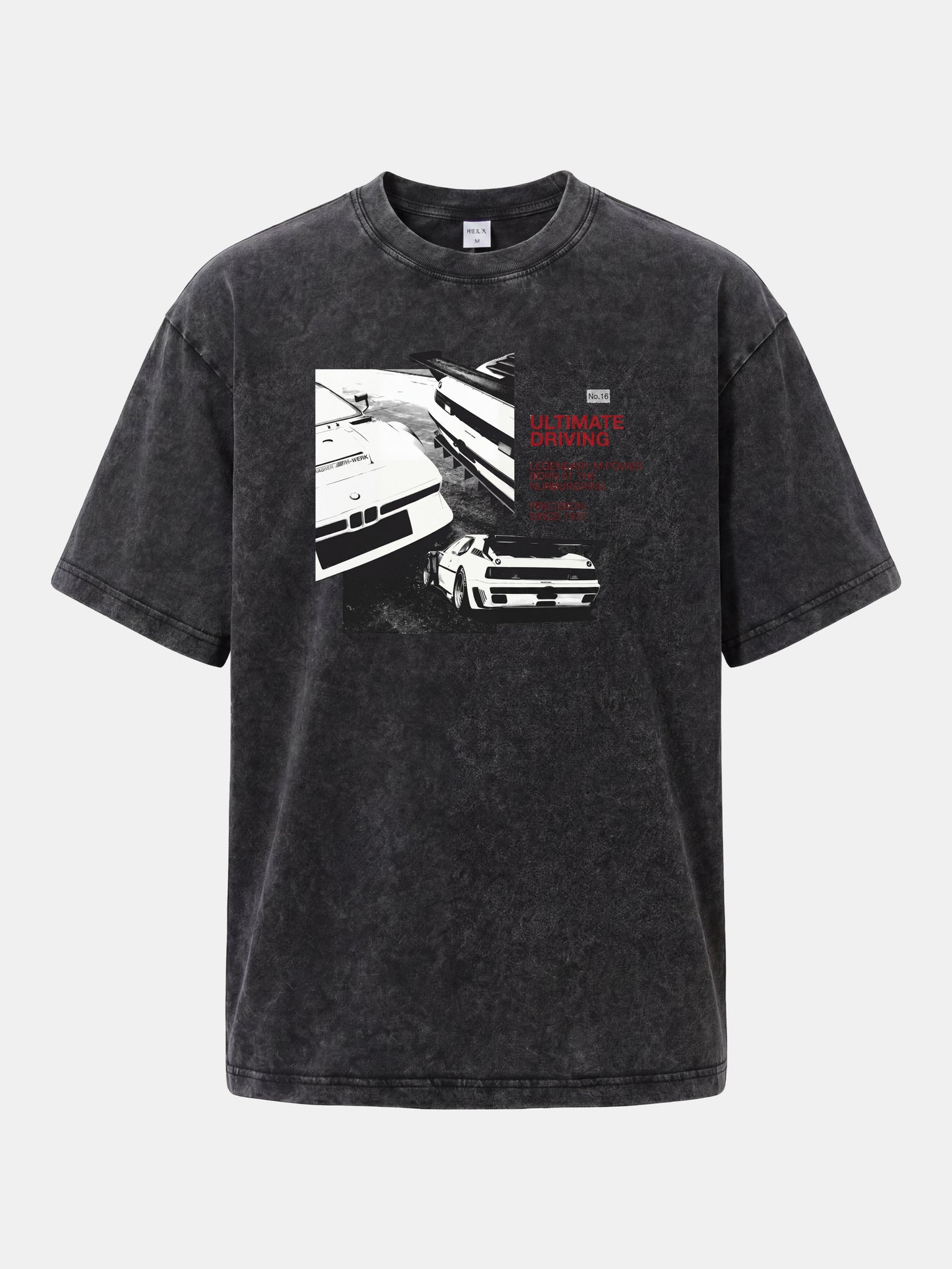 Vintage BMW M3 Black White Card Washed T-shirt