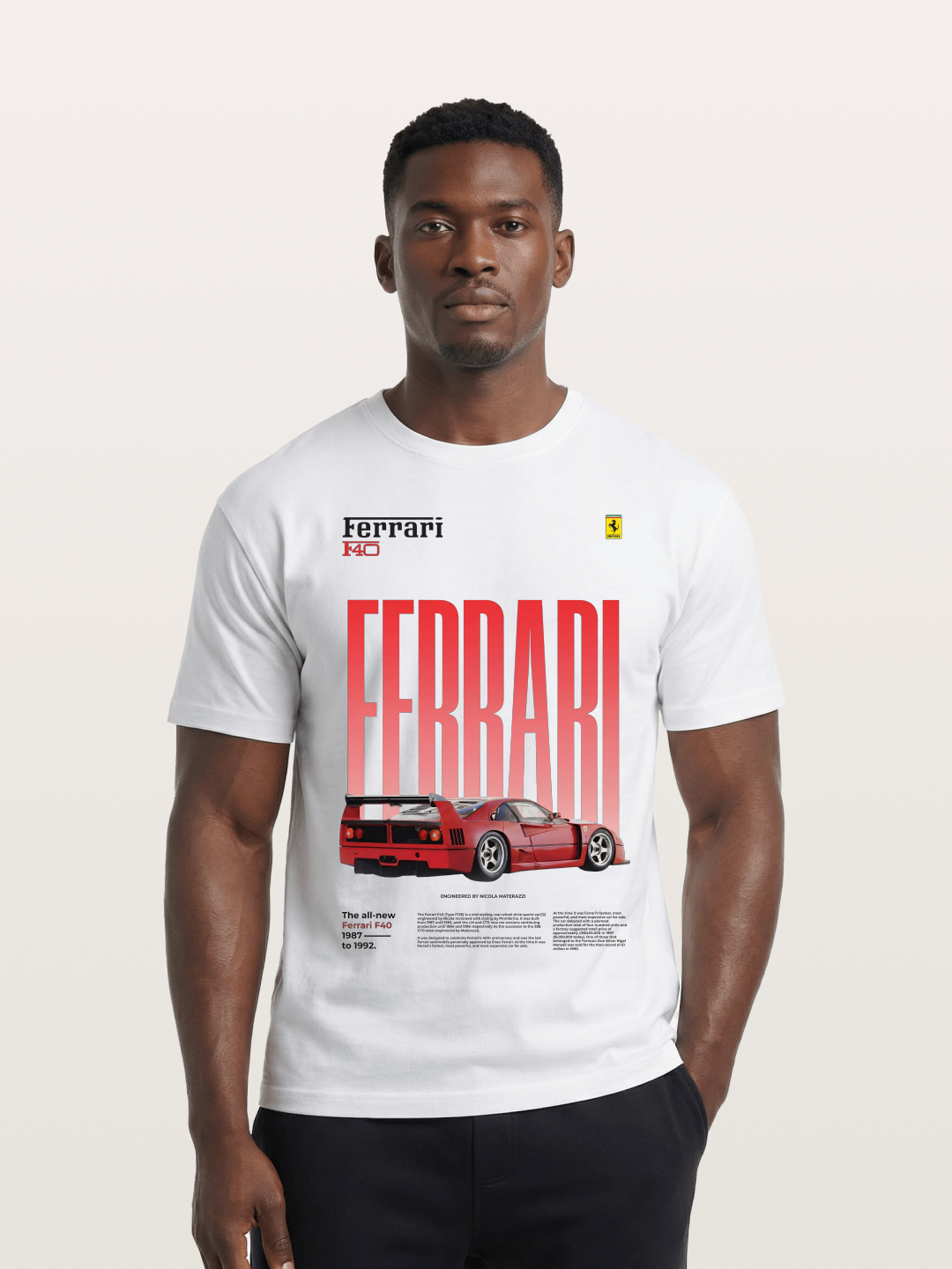Gradient Red Cotton T-shirt