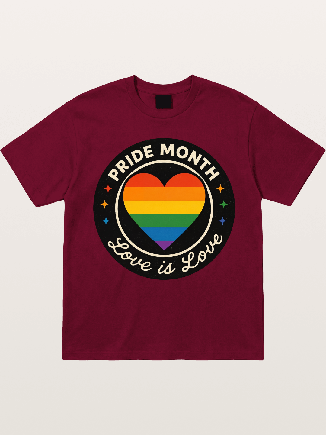 Pride Month Love Is Love Heart Badge Gildan T-shirt
