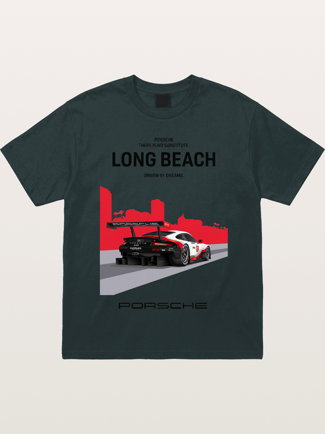 Long Beach Race Porsche Poster Gildan T-shirt