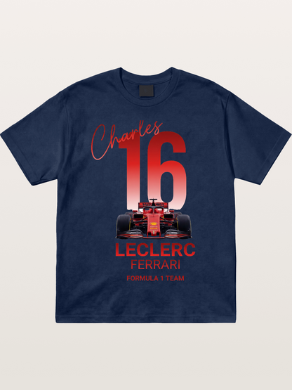 Charles Leclerc Ferrari 16 Art Cotton T-shirt