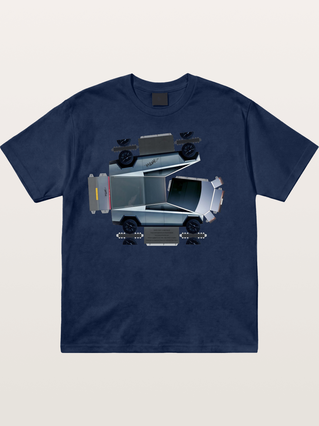 Cybertruck Paper Craft Print Cotton T-shirt