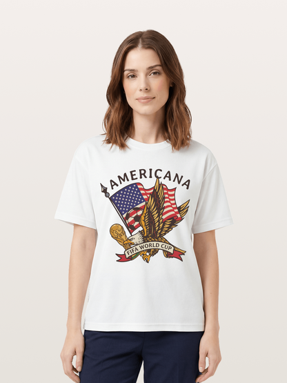 USA Eagle World Cup Graphic Cotton T-shirt