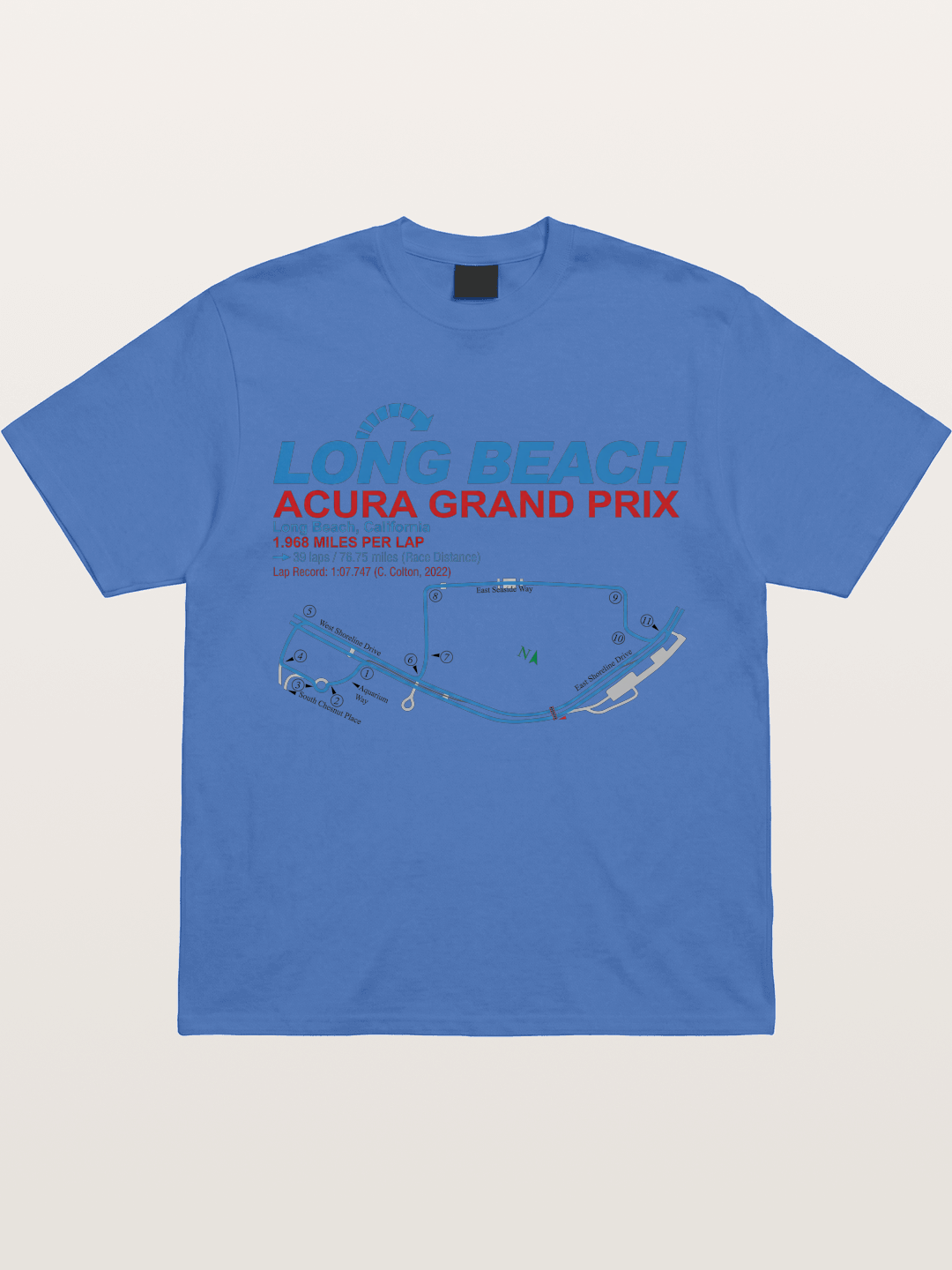 Long Beach Grand Prix Map Gildan T-shirt