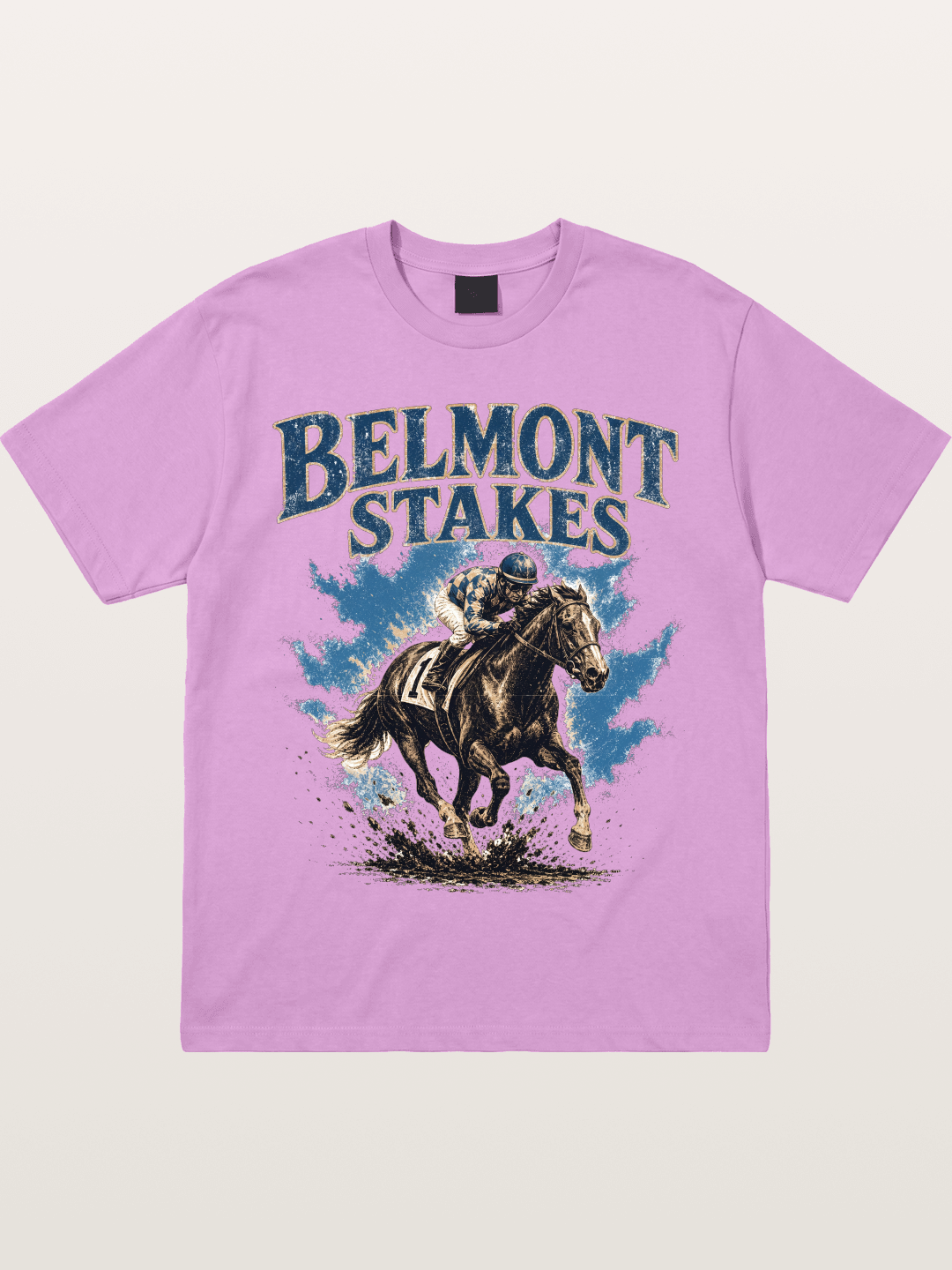 Belmont Stakes Mud Splash Poster Gildan T-shirt
