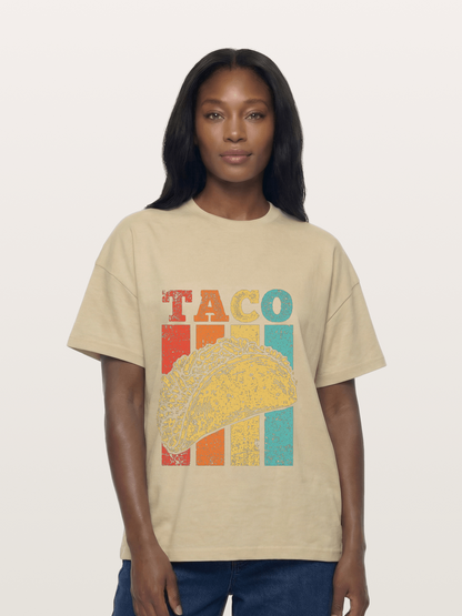Vintage Taco Retro Stripes Food Gildan T-shirt