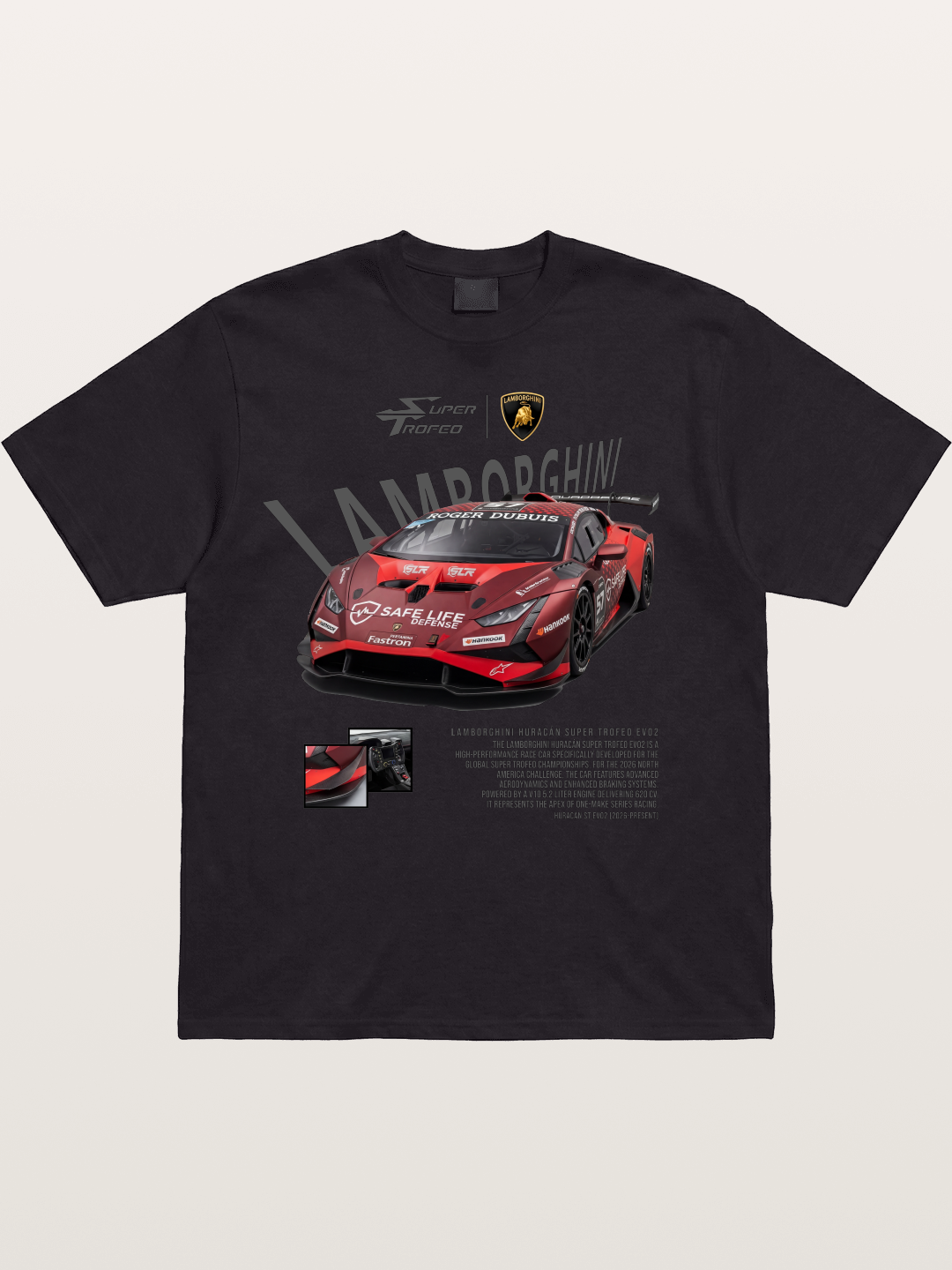Lamborghini Huracan Red Super Trofeo Cotton T-shirt