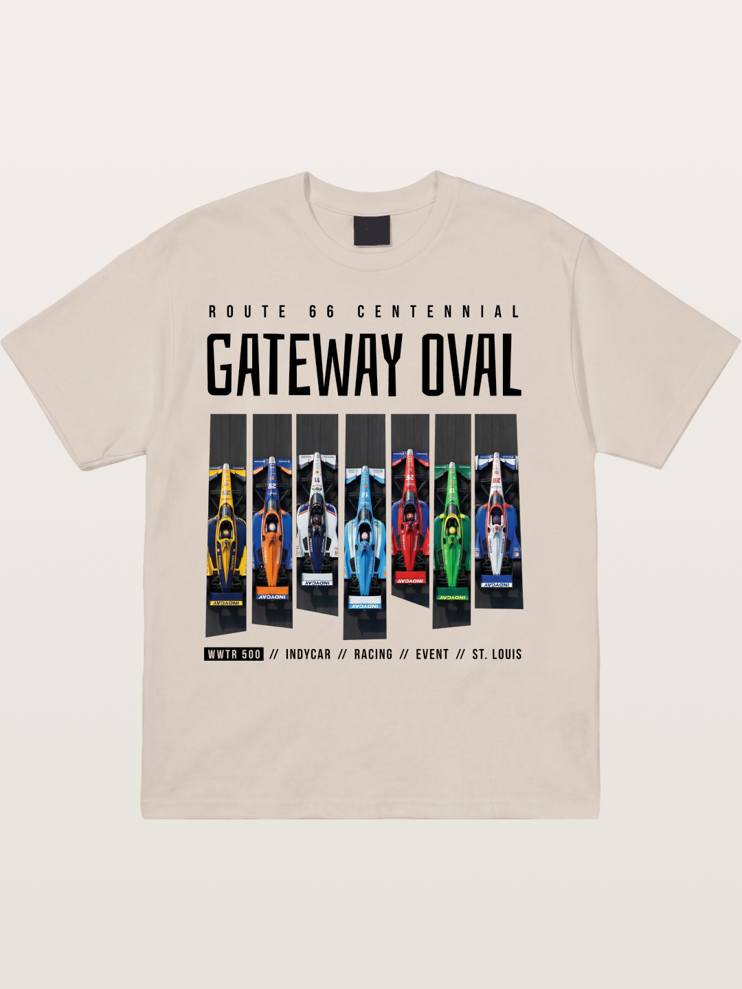 Vertical Grid Gateway Oval Art Cotton T-shirt