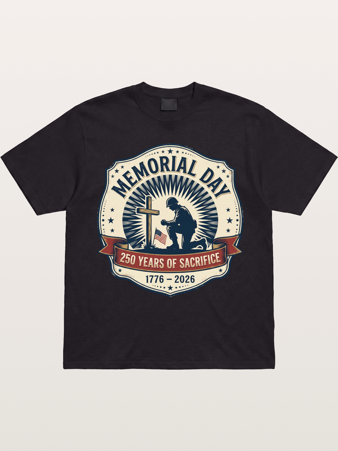 Memorial Day Vintage Sacrifice Badge Gildan T-shirt