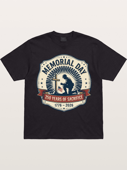 Memorial Day Vintage Sacrifice Badge Gildan T-shirt