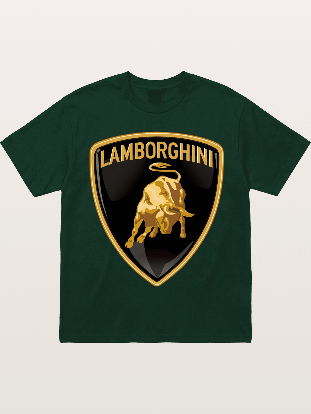 Lamborghini Gold Bull Shield Emblem Gildan T-shirt