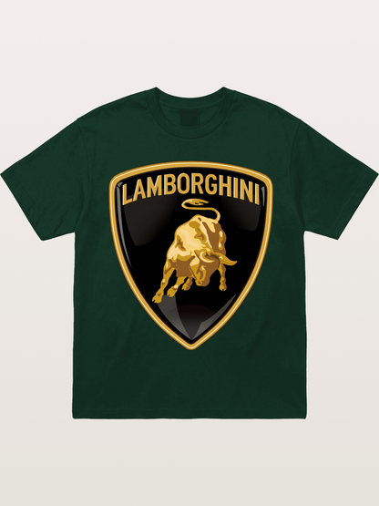 Lamborghini Gold Bull Shield Emblem Gildan T-shirt