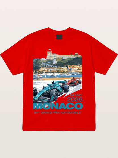 2026 Monaco Grand Prix Race Cars Scene Cotton T-shirt