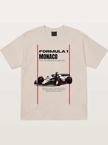 Minimal F1 Monaco Race Card Cotton T-shirt