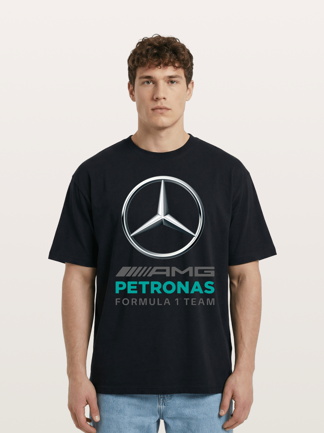 F1 Mercedes Petronas Team Logo Cotton T-shirt