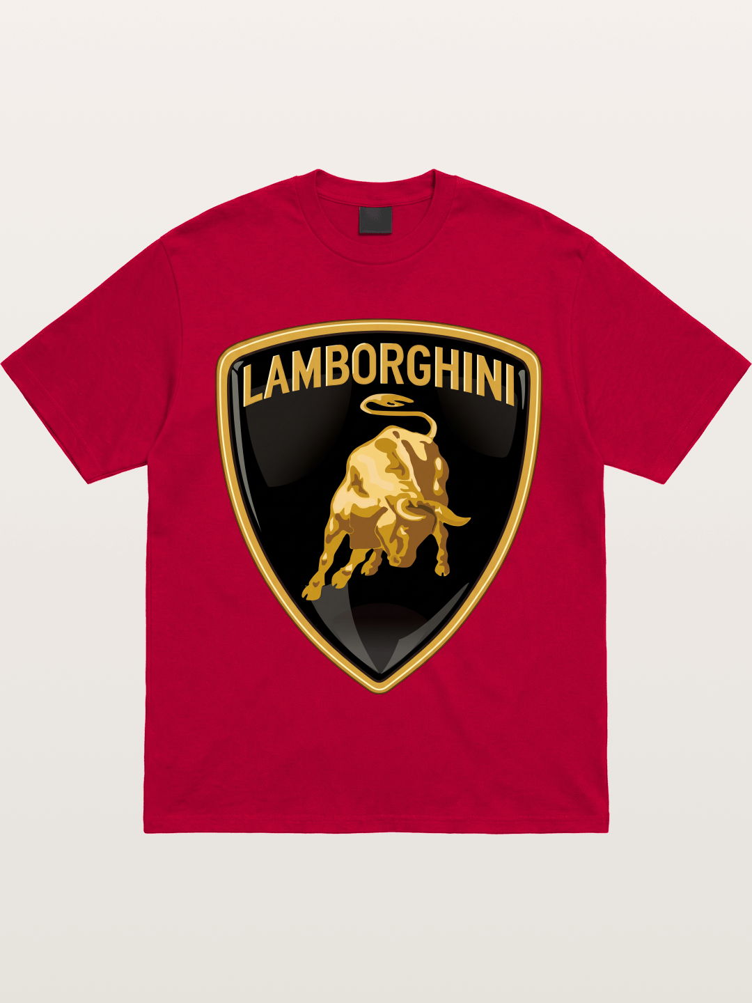 Lamborghini Gold Bull Shield Emblem Gildan T-shirt