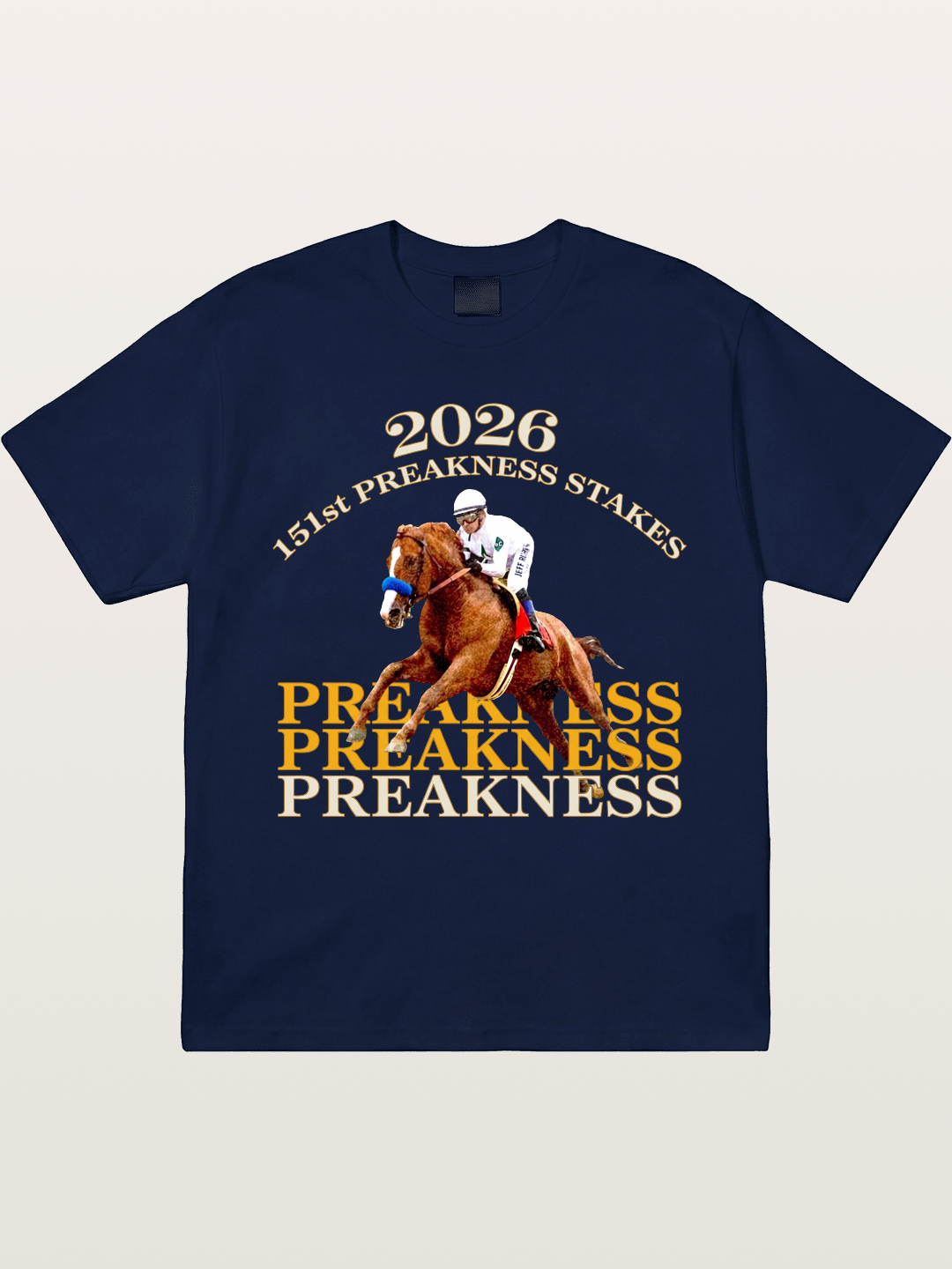151st Preakness Jockey on Chestnut Horse Gildan T-shirt