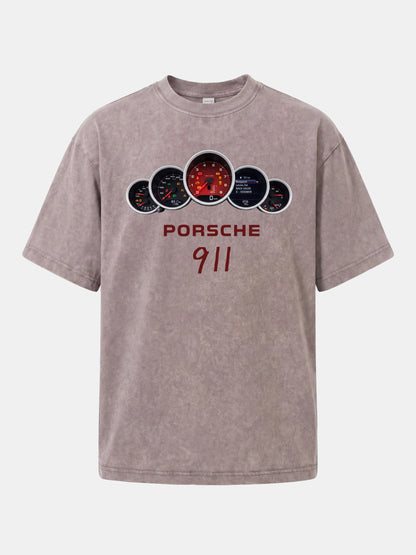Five Piece Porsche 911 Gauge Cluster Washed T-shirt