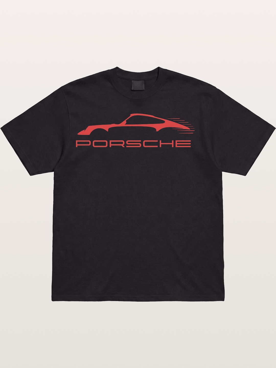 Red Porsche Silhouette Art Cotton T-shirt