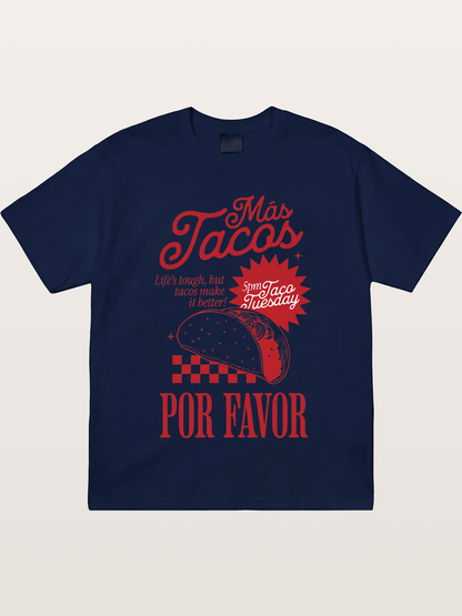 Mas Tacos Por Favor Funny Retro Art Gildan T-shirt
