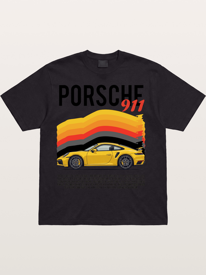 Yellow 911 Supercar Cotton T-shirt