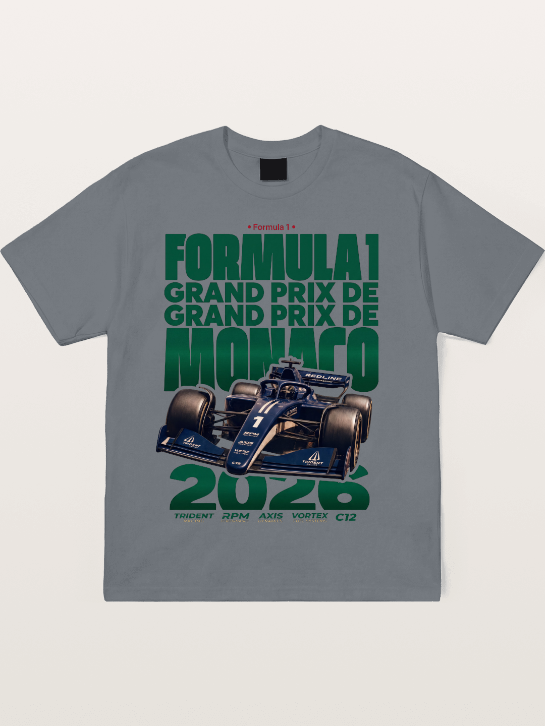Navy Monaco F1 Grand Prix Art Cotton T-shirt