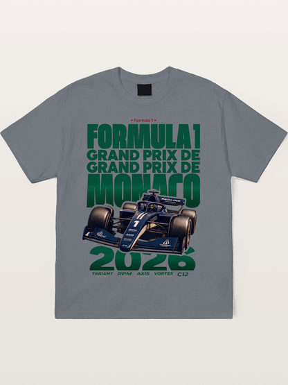 Navy Monaco F1 Grand Prix Art Cotton T-shirt