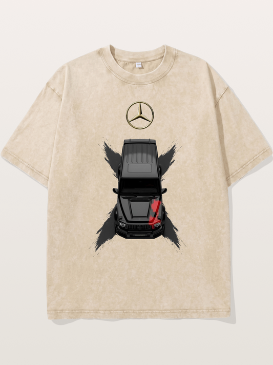 Mercedes Boxy Car Graphic Washed T-shirt