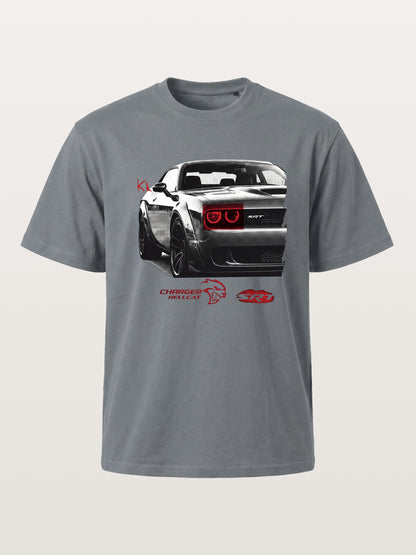Red Taillight Hellcat Grunge Print Cotton T-shirt