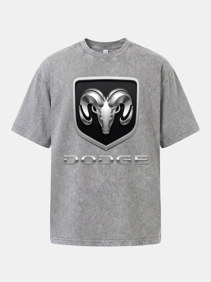 Silver Ram Shield Emblem Washed T-shirt