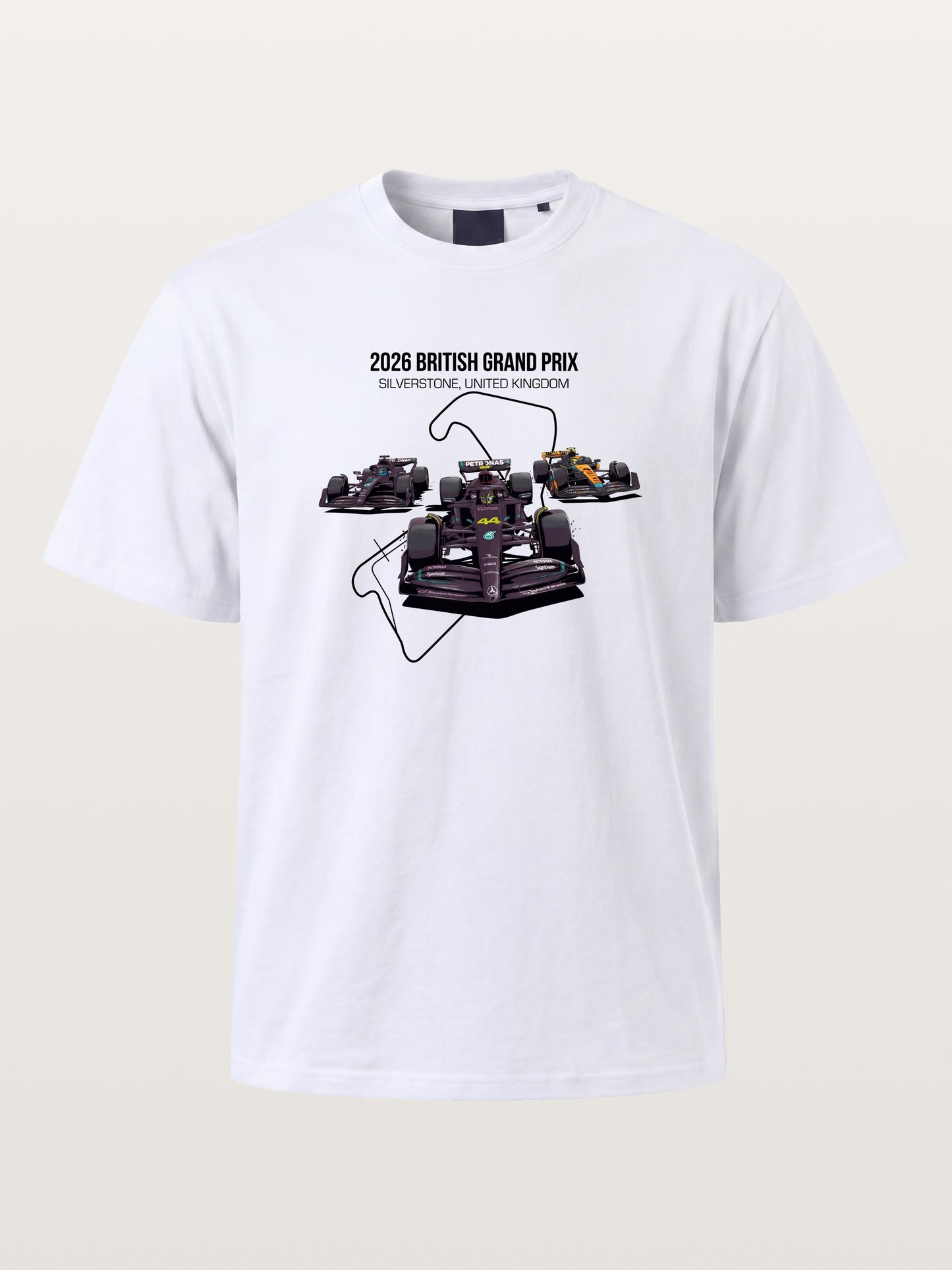 F1 Cars Silverstone Track Overlay Cotton T-shirt