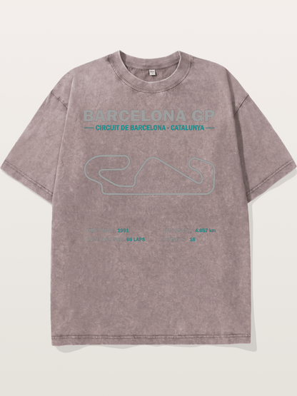 Catalunya GP Track Spec Outline Washed T-shirt