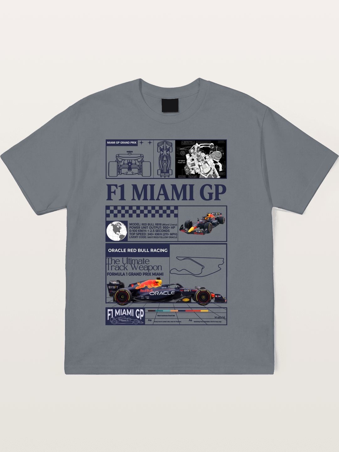 Red Bull RB18 Miami GP Cotton T-shirt
