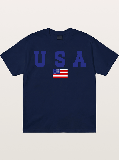 USA Letters With American Flag Gildan T-shirt