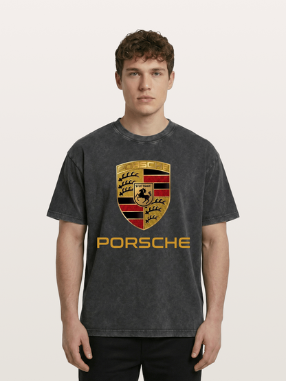 Porsche Golden Emblem Washed T-shirt