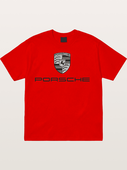Monochrome Porsche Crest Cotton T-shirt