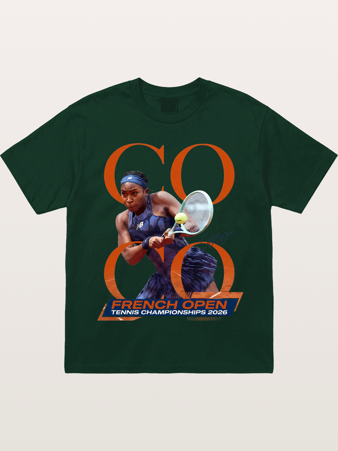 Coco Gauff French Open Portrait Gildan T-shirt