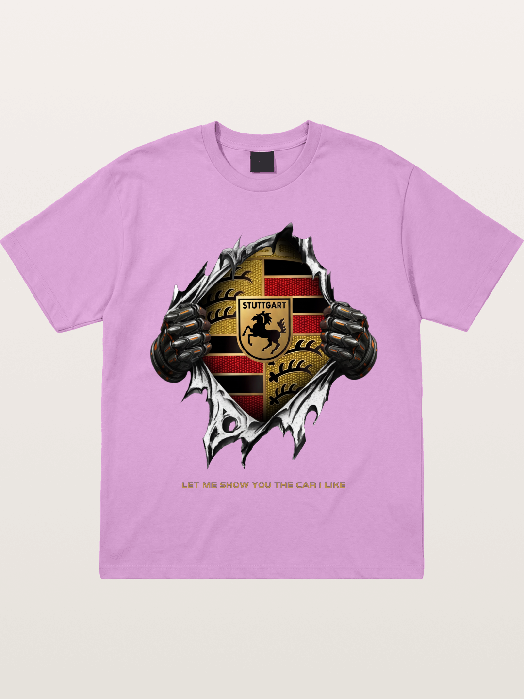Porsche Crest Tear Through Effect Gildan T-shirt