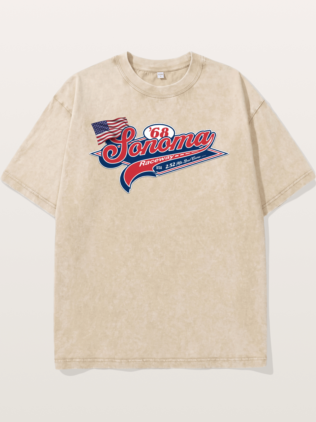 Sonoma Raceway 1968 Vintage Script Washed T-shirt