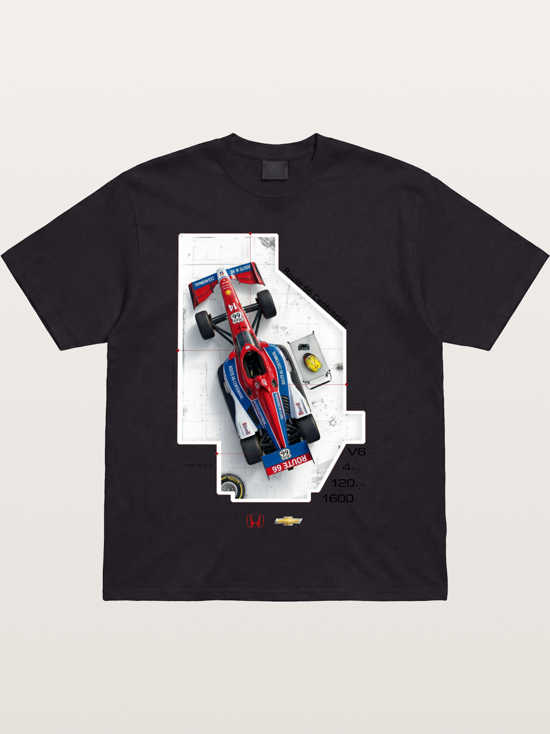 Blueprint Route66 IndyCar Card Cotton T-shirt