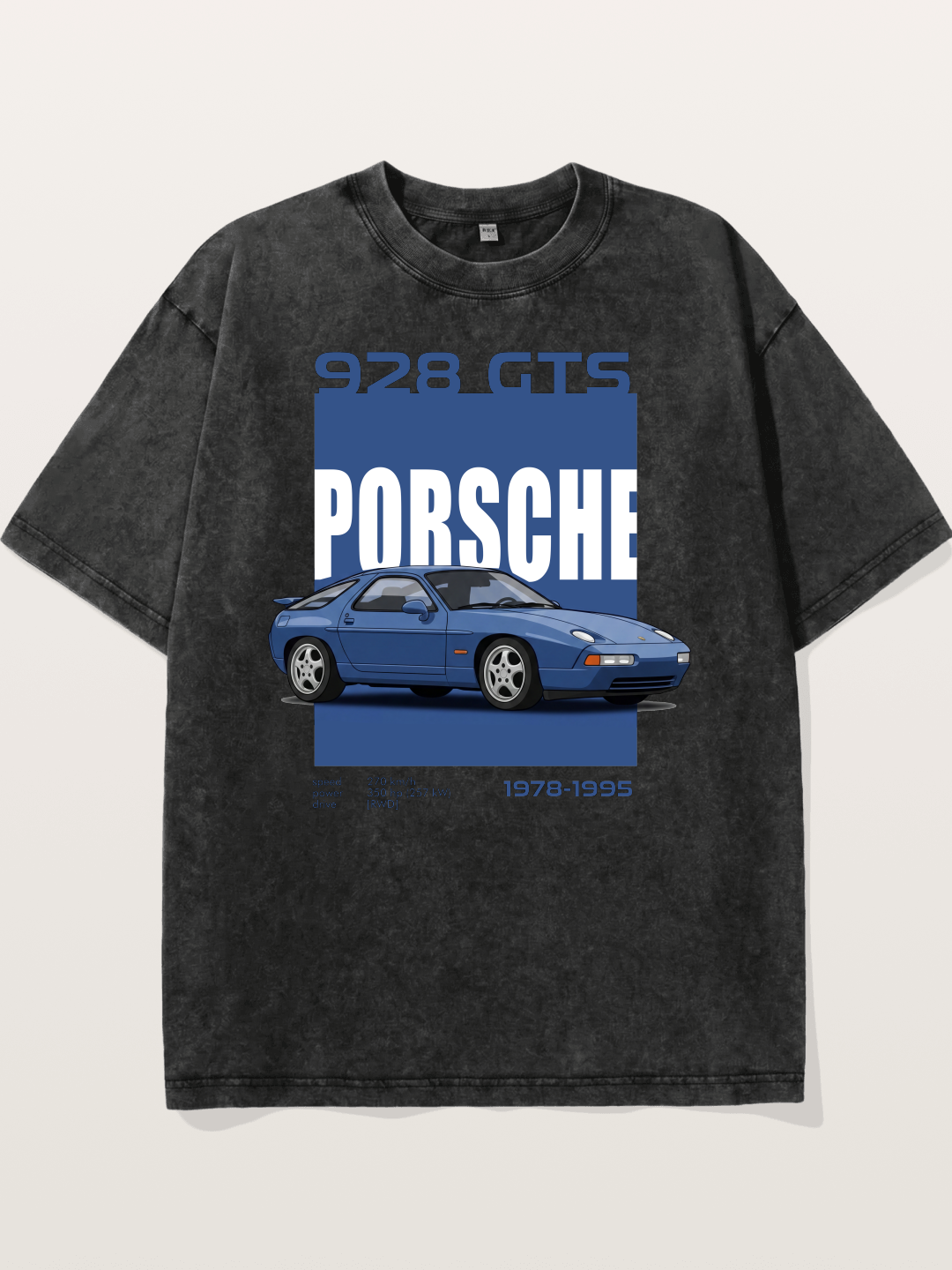 Porsche 928 GTS Blue Classic Washed T-shirt