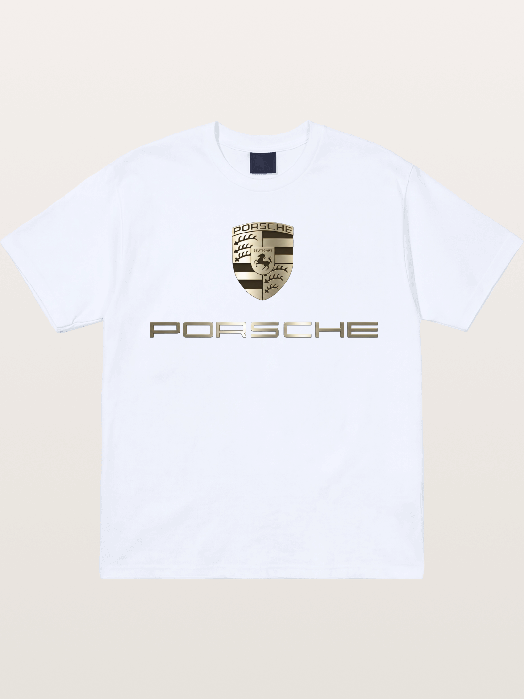 Metallic Porsche Shield Logo Gildan T-shirt